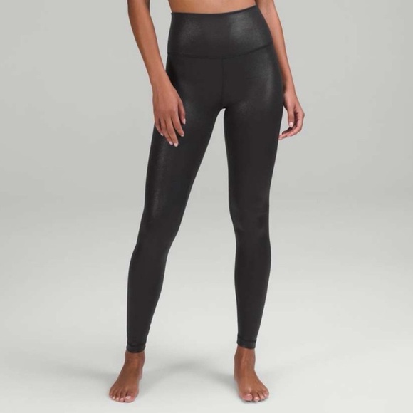 lululemon athletica Pants - Lululemon Align High Rise Pant Leggings Shine Radiant Foil Black Print 14 NWT
